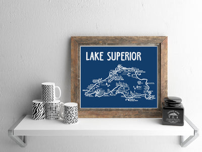 Lake Superior Map Print