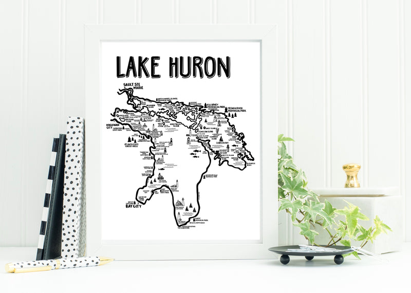 Lake Huron Map Print