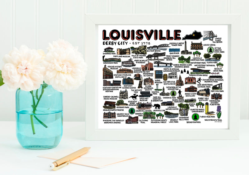 Louisville Map Print