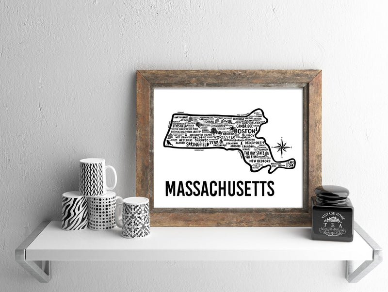 Massachusetts Map Print