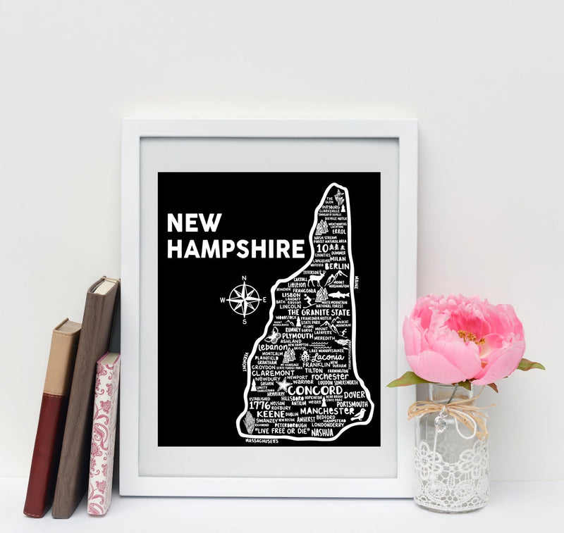 New Hampshire Map Print