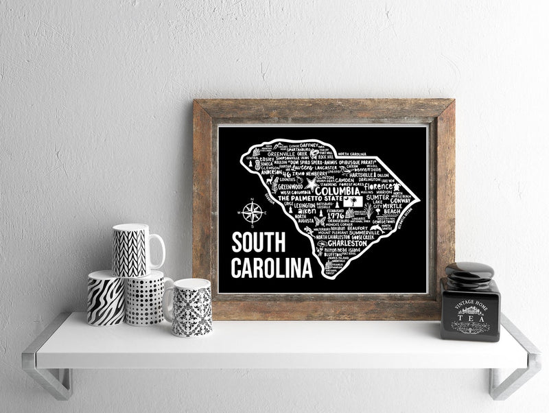 South Carolina Map Print