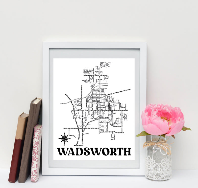 Wadsworth Ohio Map Print