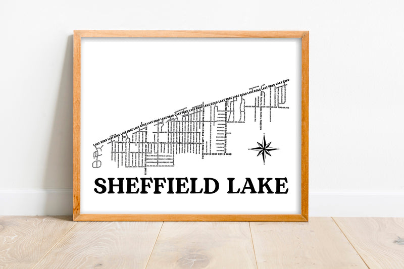 Sheffield Lake Ohio Map Print