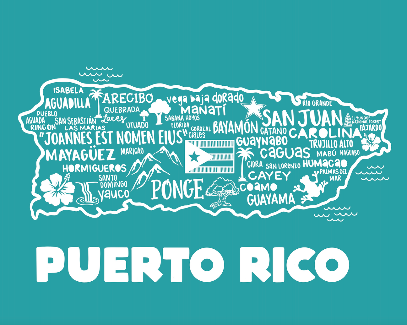 Puerto Rico Map flag Art Print for Sale by CacaoDesigns