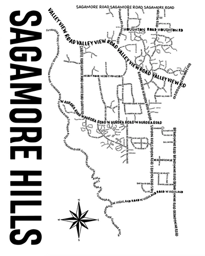 Sagamore Hills Ohio Map Print