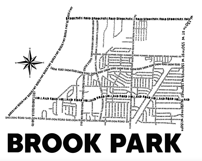Brook Park Ohio Map Print