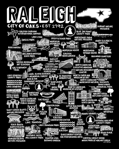 Raleigh Map Print