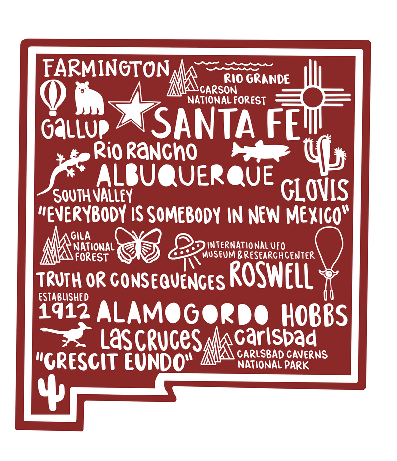 New Mexico Map Sticker