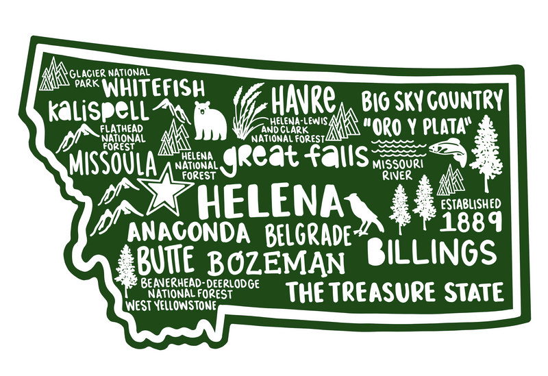 Montana Map Sticker