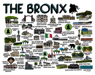 The Bronx New York Map Print