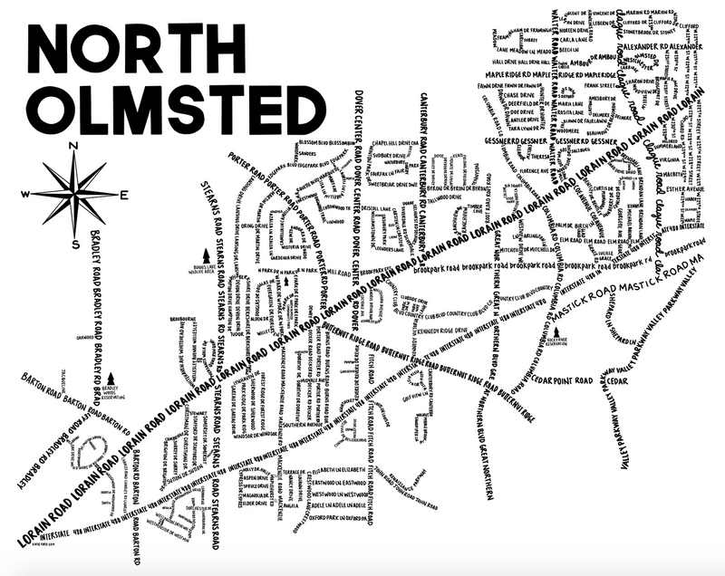 North Olmsted Map Print