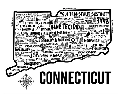 Connecticut Map Print