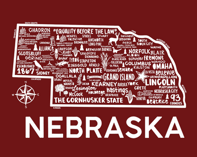 Nebraska Map Print