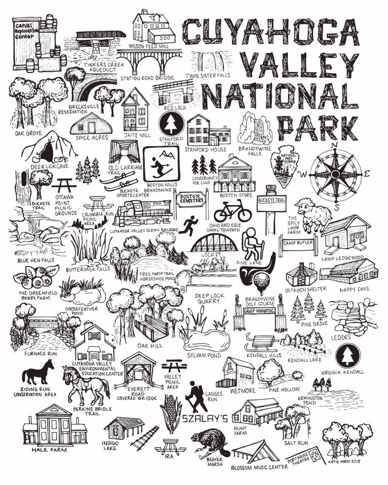 Cuyahoga Valley National Park (CVNP) Map Print