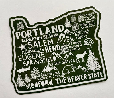 Oregon Map Sticker