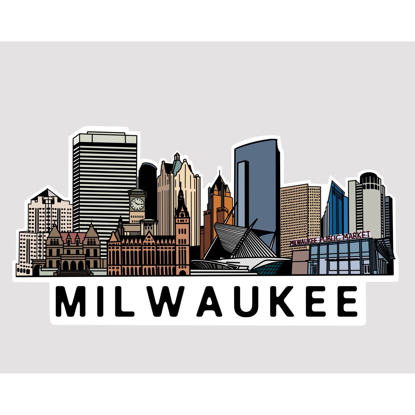 Milwaukee Skyline Color Sticker – Whereabouts Shop