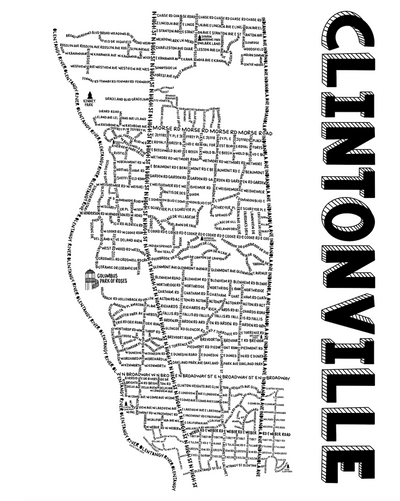 Clintonville Columbus Ohio Map Print