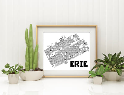 Erie PA Map Print