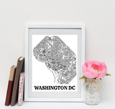 Washington DC (Streets) Map Print