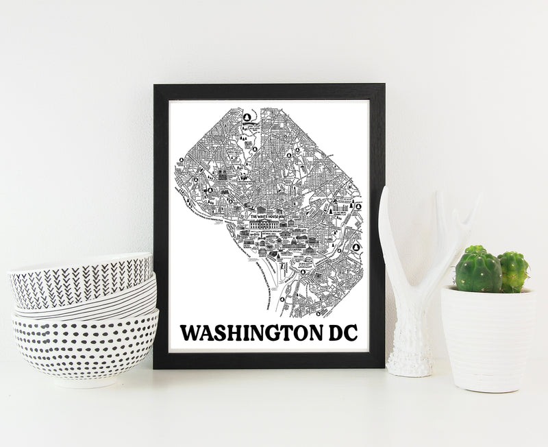 Washington DC (Streets) Map Print