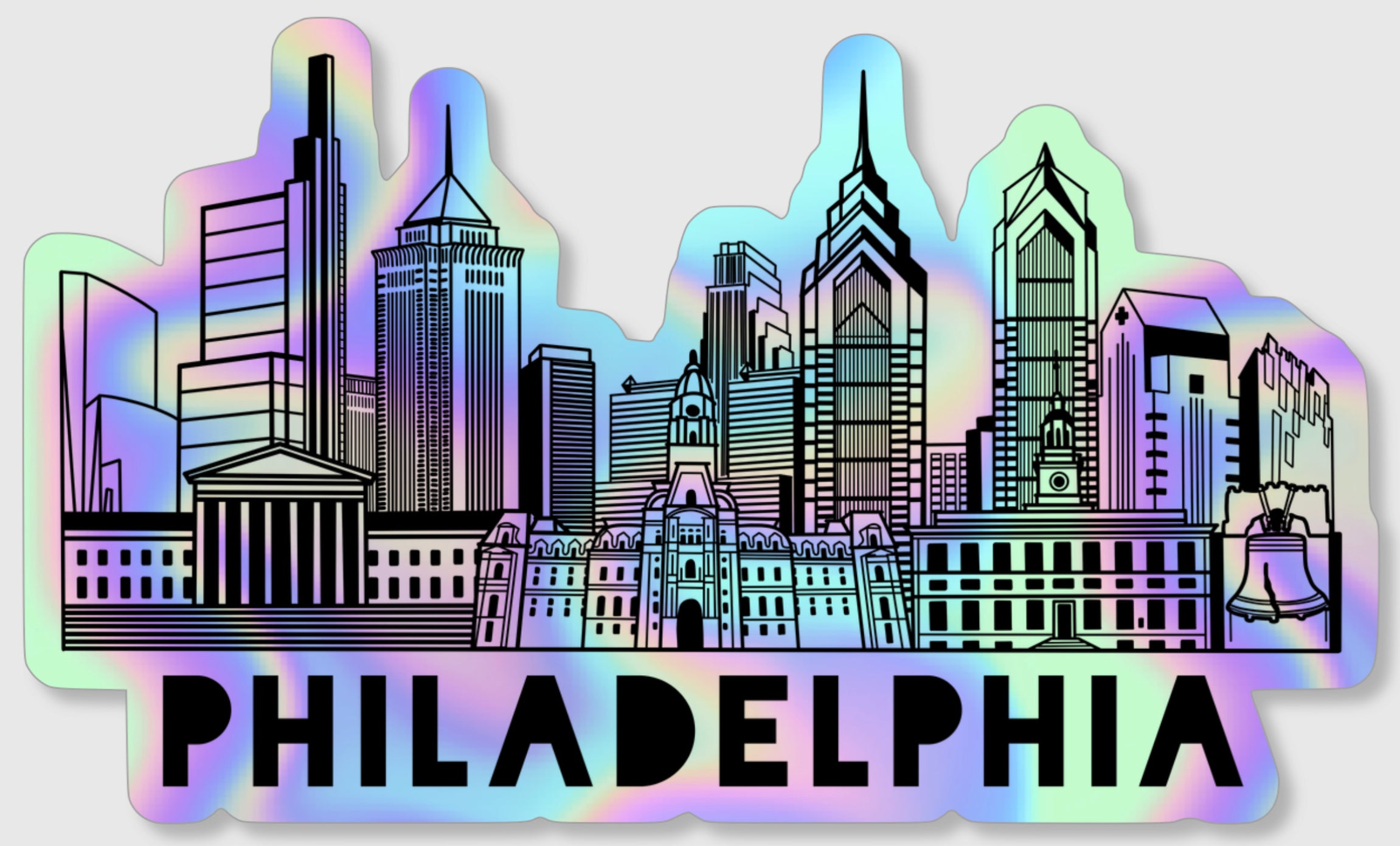 Philadelphia Skyline Holographic Sticker – Whereabouts Shop