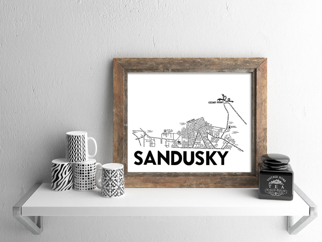 Sandusky Ohio Map Print – Whereabouts Shop Sandusky Ohio Map Print – Whereabouts Shop