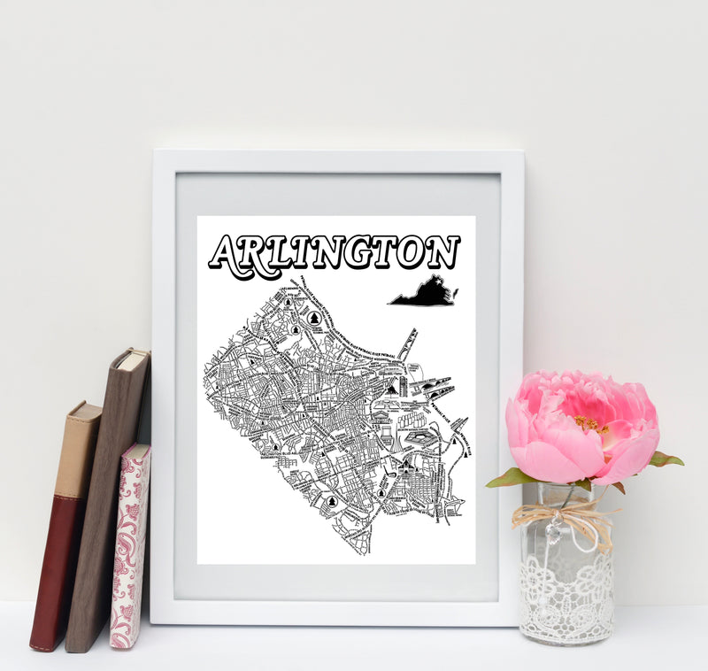 Arlington Virginia Street Map Print