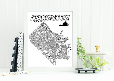 Arlington Virginia Street Map Print