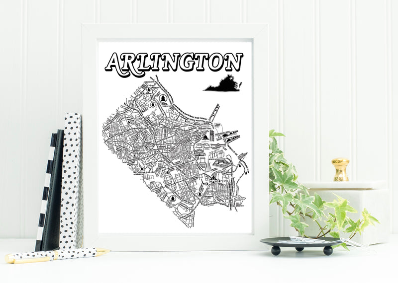 Arlington Virginia Street Map Print