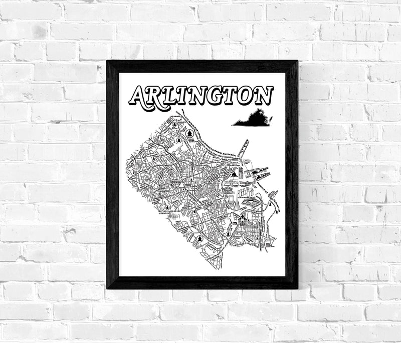 Arlington Virginia Street Map Print