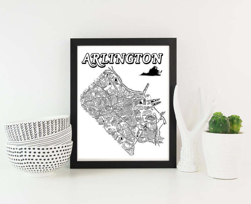 Arlington Virginia Street Map Print