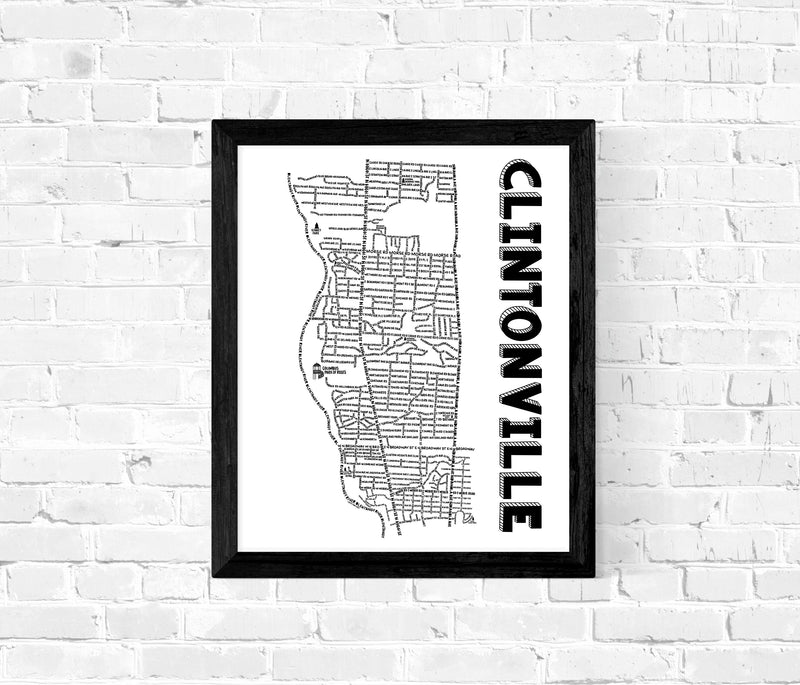 Clintonville Columbus Ohio Map Print