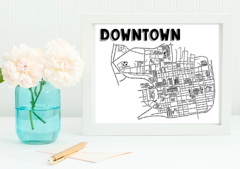 Downtown Columbus Ohio Map Print