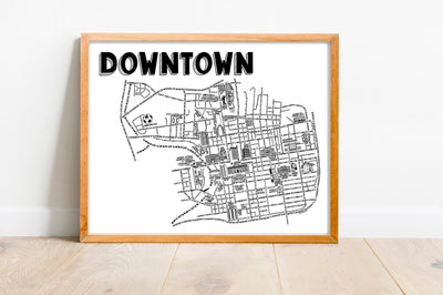 Downtown Columbus Ohio Map Print