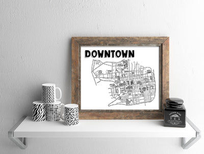 Downtown Columbus Ohio Map Print