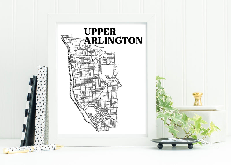 Upper Arlington Ohio Map Print