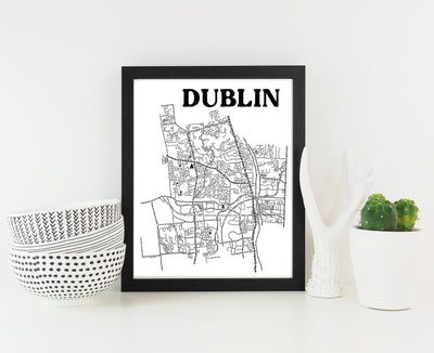 Dublin Ohio Map Print