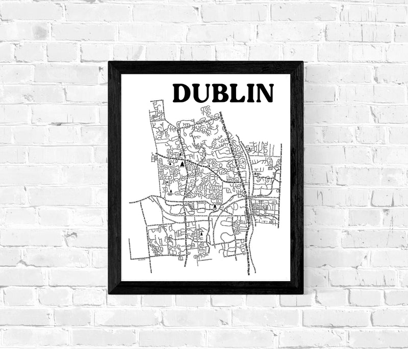 Dublin Ohio Map Print