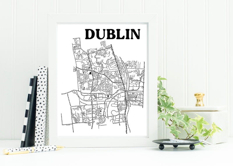 Dublin Ohio Map Print