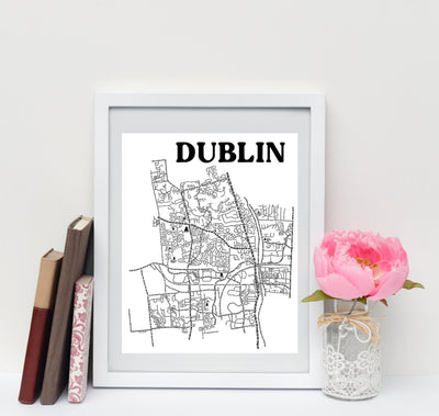 Dublin Ohio Map Print