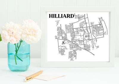 Hilliard Ohio Map Print