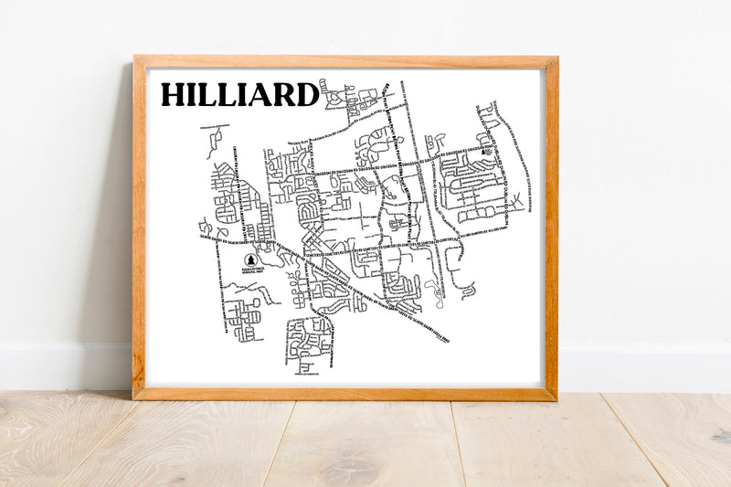 Hilliard Ohio Map Print