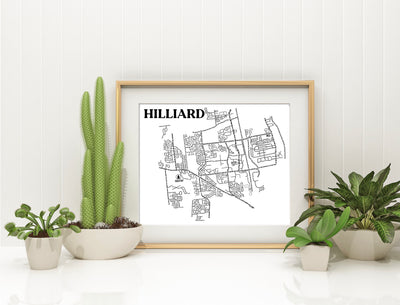 Hilliard Ohio Map Print