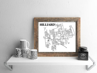 Hilliard Ohio Map Print