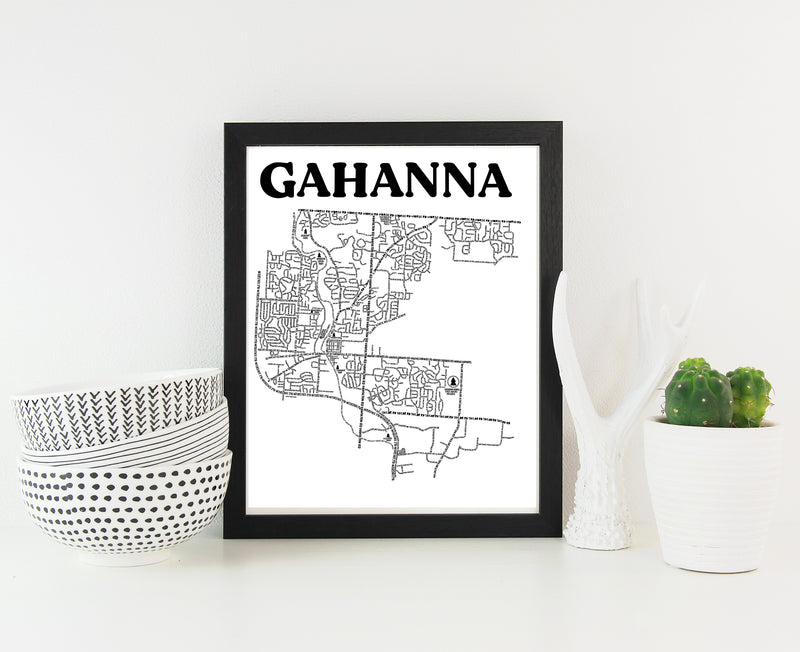 Gahanna Ohio Map Print