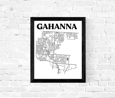 Gahanna Ohio Map Print