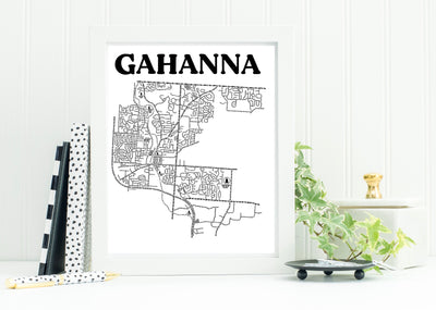 Gahanna Ohio Map Print