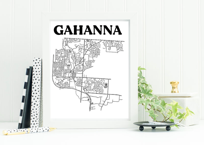 Gahanna Ohio Map Print