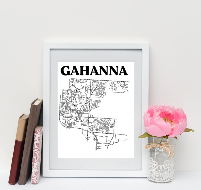 Gahanna Ohio Map Print